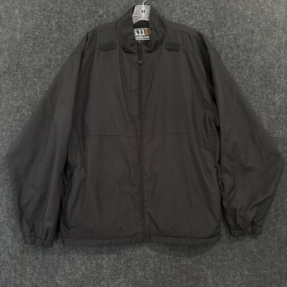 5.11 Tactical Jacket Men's XL Black Lined Packable Rain Wind Resistant 48052 - Picture 1 of 9